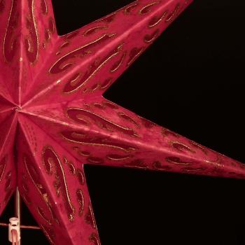 Preview: Curves Batik rot - Faltbarer Leuchtstern, Weihnachtsstern aus Papier mit 7 Zacken, 60 cm